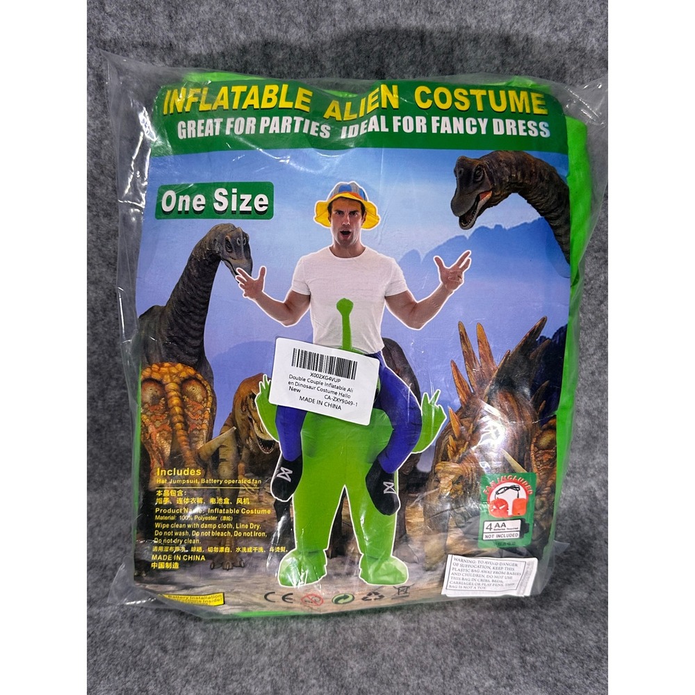 One Size Inflatable Alien Costume - Green